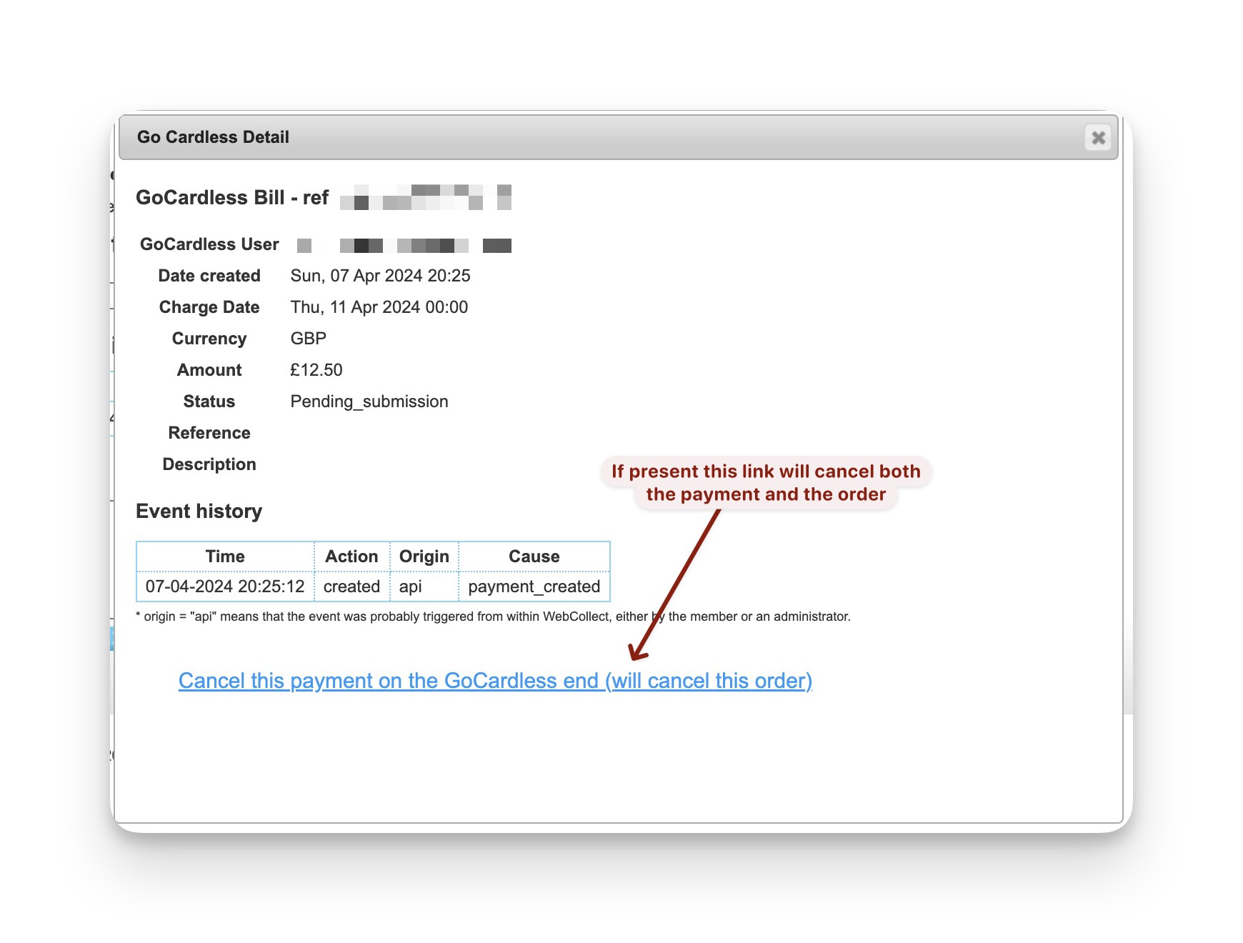 order payment details 
