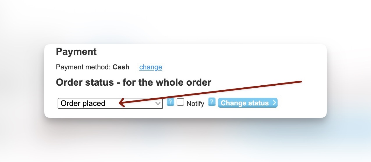 order status page
